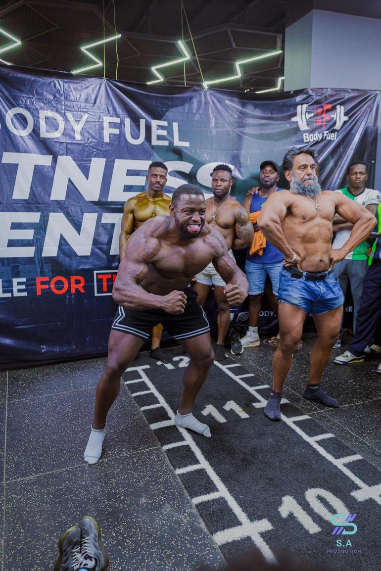 Bodybuilder Gachau Njoroge participates in an undated Body Fuel bodybuilding competition (Image: Facebook)