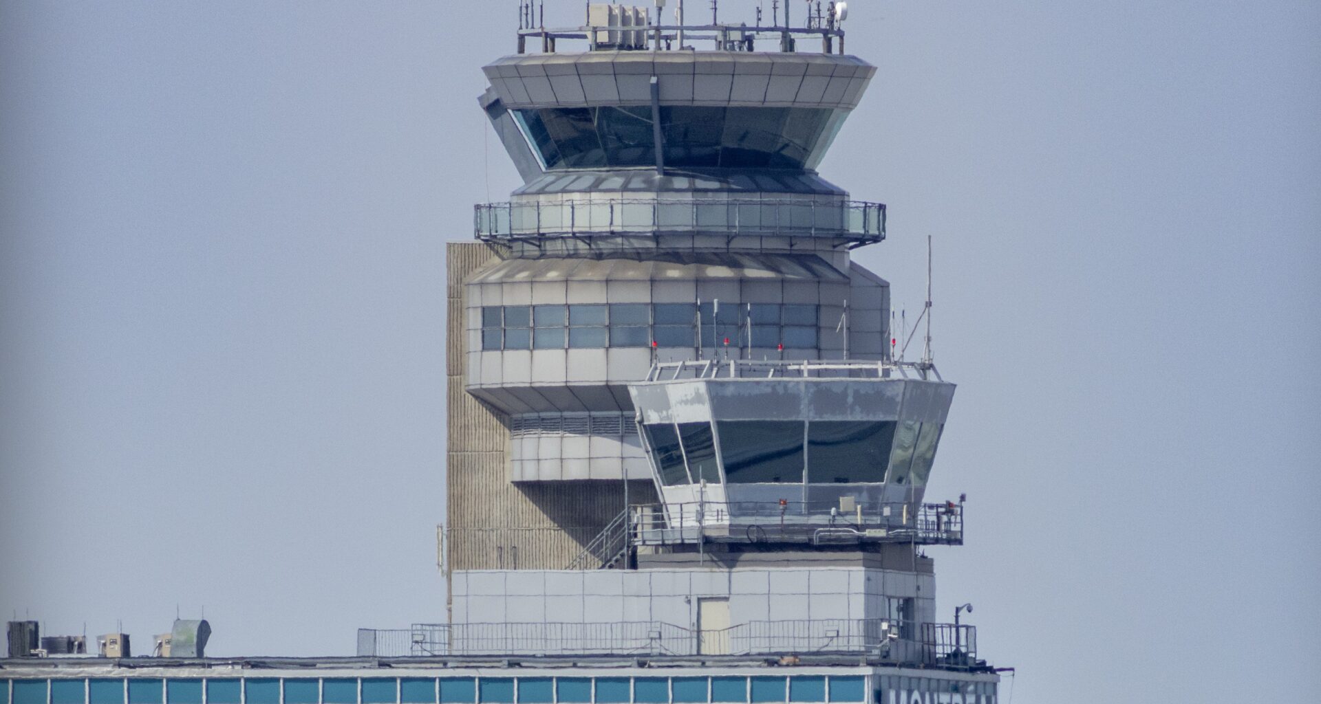 An air-traffic control tower at Montreal's airport.