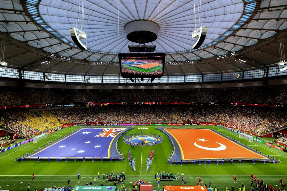 Australia's and Turkey's anthems play before a World Cup Group D soccer match, in Vancouver, on Saturday, June 13, 2026. THE CANADIAN PRESS/Timothy Matwey