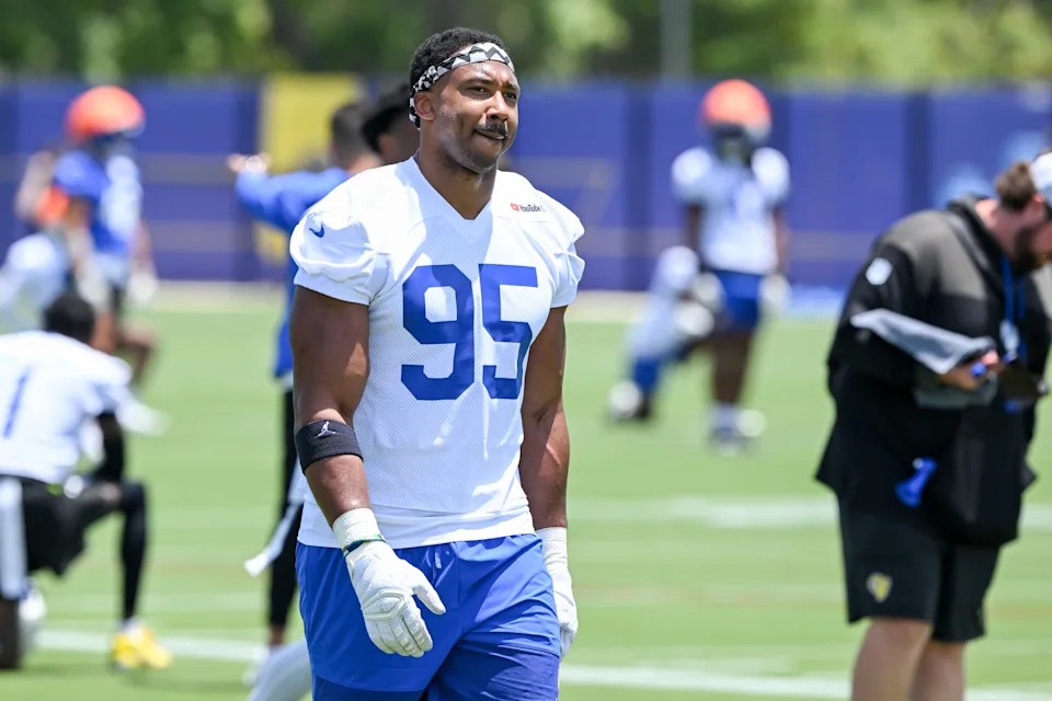 Myles Garrett joined the Rams in one of the biggest trades in NFL history. (Photo by David Crane/MediaNews Group/Los Angeles Daily News via Getty Images)