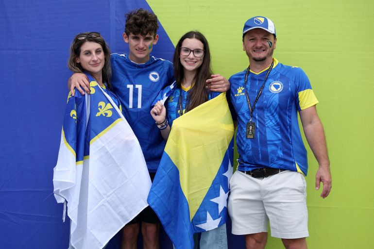 TORONTO, ONTARIO - JUNE 12: Bosnia and Herzegovina fans arrives before the FIFA World Cup 2026 Group B match between Canada and Bosnia and Herzegovina at Toronto Stadium on June 12, 2026 in Toronto, Ontario. Michael Steele/Getty Images/AFP (Photo by MICHAEL STEELE / GETTY IMAGES NORTH AMERICA / Getty Images via AFP)