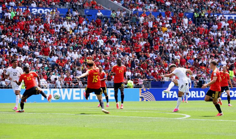 SEATTLE, WASHINGTON - JUNE 15: Emam Ashour #8 of Egypt scores his team's first goal during the FIFA World Cup 2026 Group G match between Belgium and Egypt at Seattle Stadium on June 15, 2026 in Seattle, Washington. Alex Grimm/Getty Images/AFP (Photo by ALEX GRIMM / GETTY IMAGES NORTH AMERICA / Getty Images via AFP)
