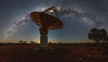 CSIRO's ASKAP radio telescope under the Milky Way ©  CSIRO/A. Cherney