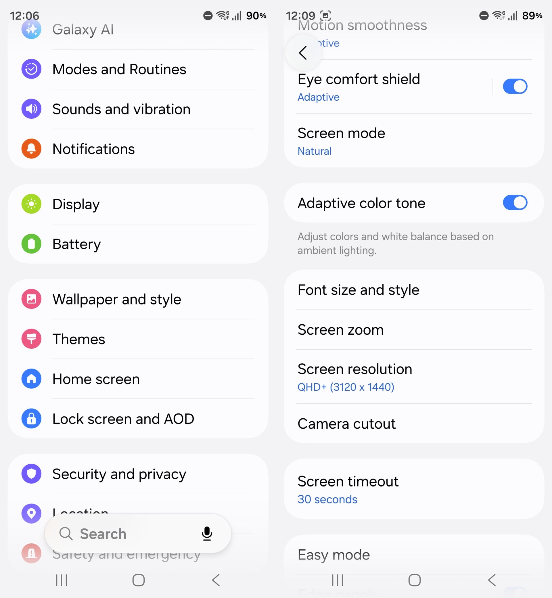 adaptive color tone setting