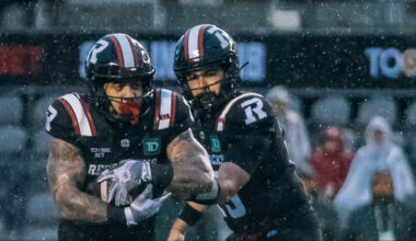 Self-Inflicted Wounds Cost REDBLACKS in Rainy Season Opener vs. Elks
