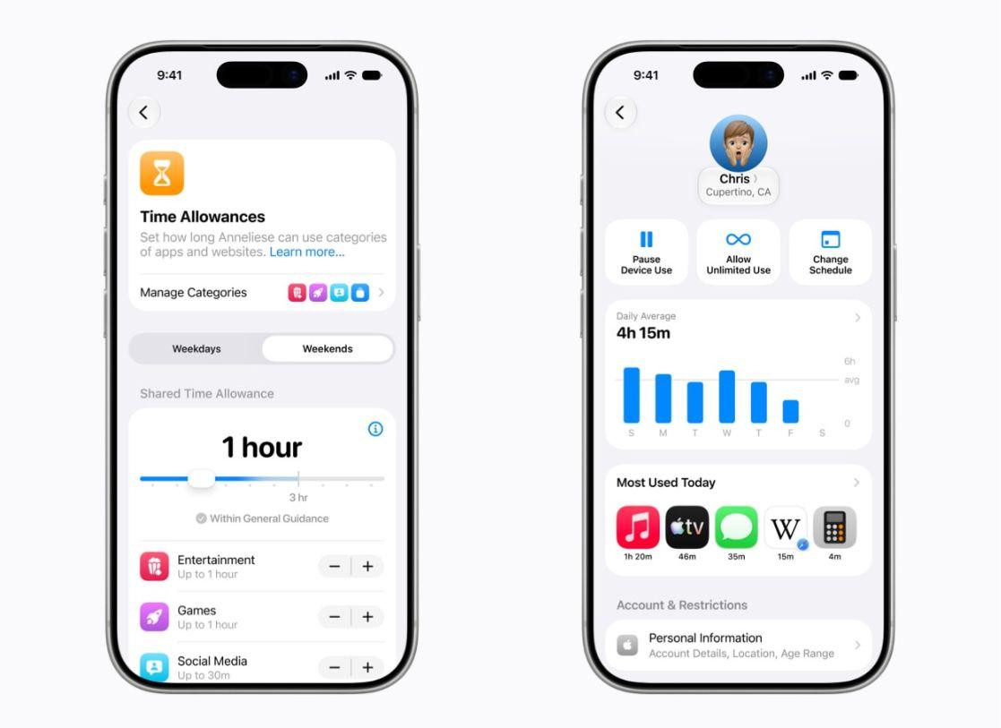 Along with guidance for how much time you should allow your child, the Screen Time interface is getting a redesign to make it easier to use.