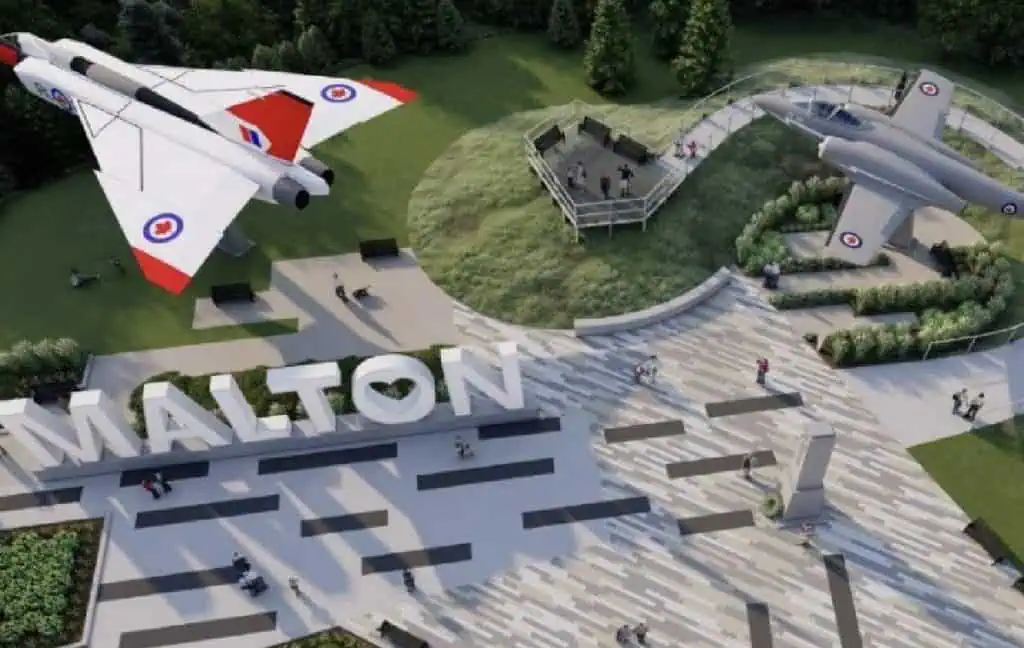 avro arrow replica has arrived in mississauga.