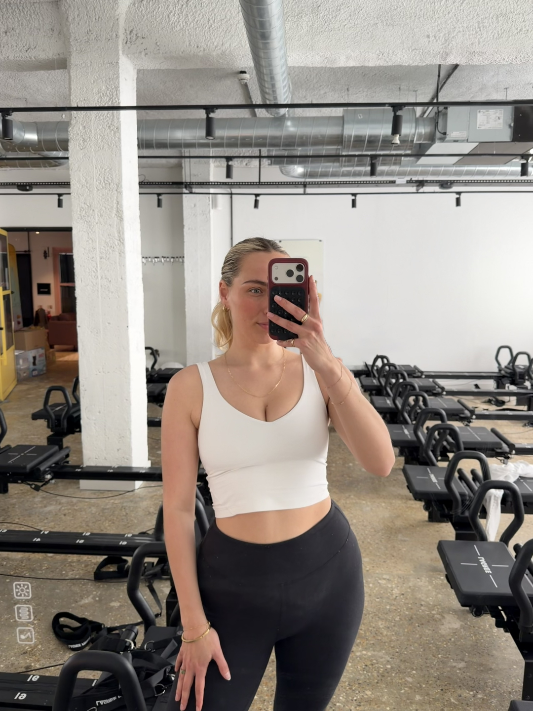 Georgia Brown in a Pilates studio