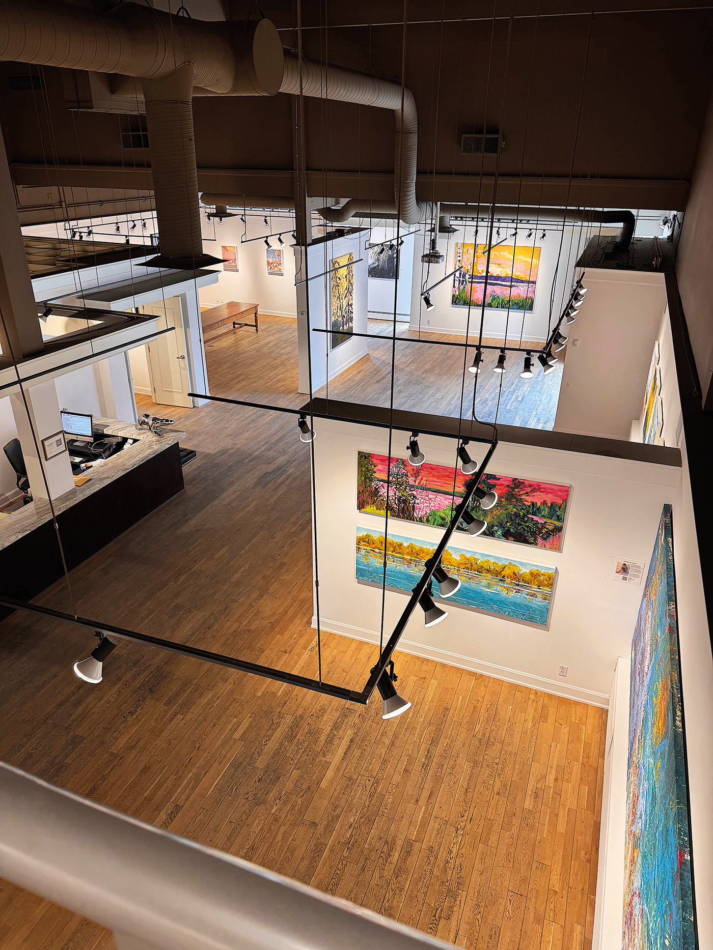 Inside an art gallery