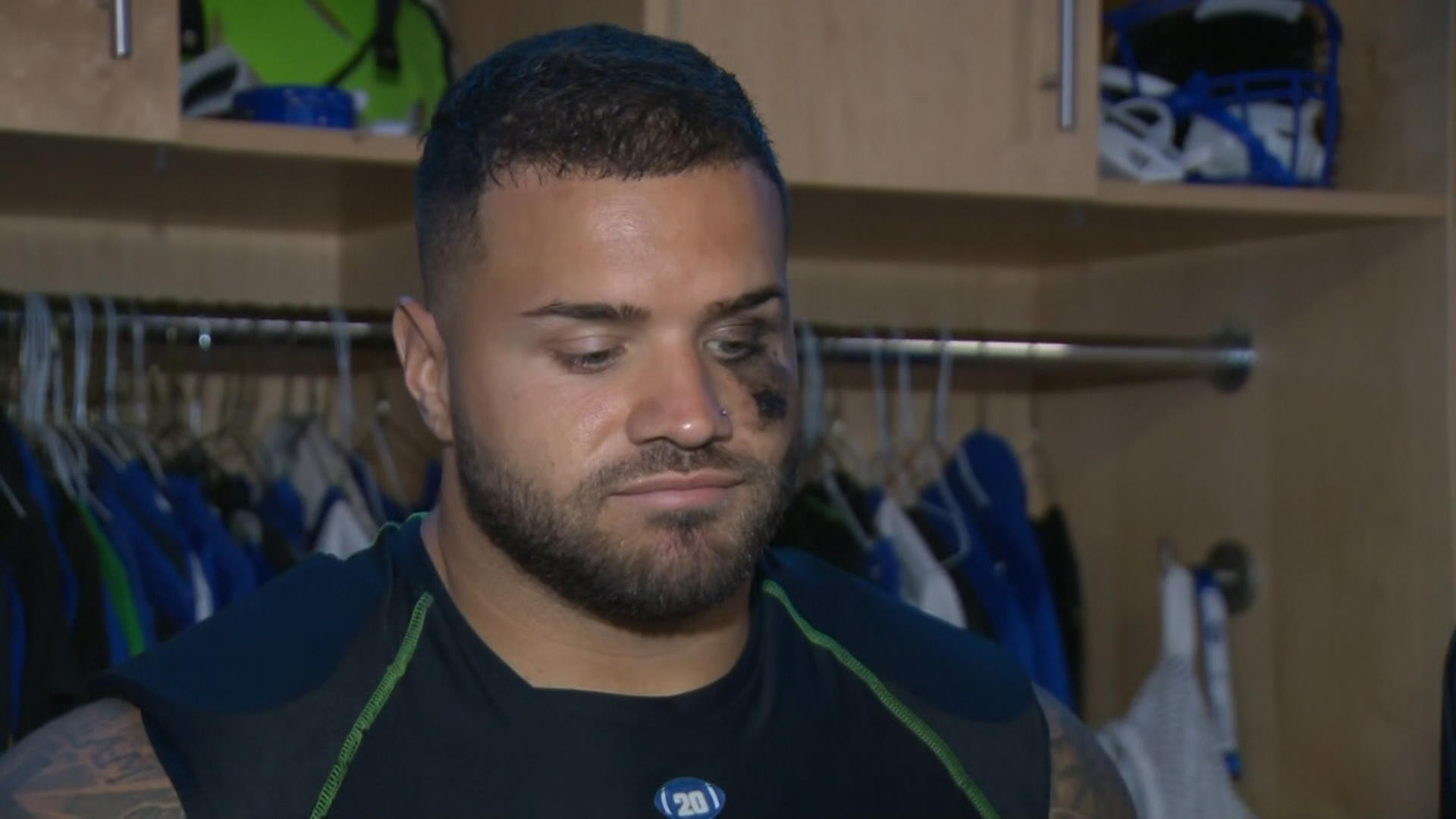 Click to play video: 'RAW: Blue Bombers Brady Oliveira Interview – June 11'
