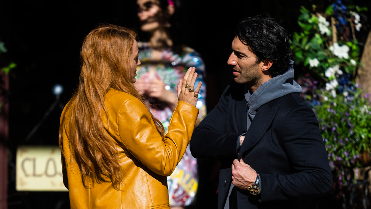 Blake Lively and Justin Baldoni filming 'It Ends With Us.'