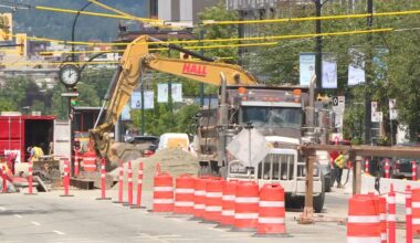 East Broadway reopening to four lanes between Main Street, Quebec Street