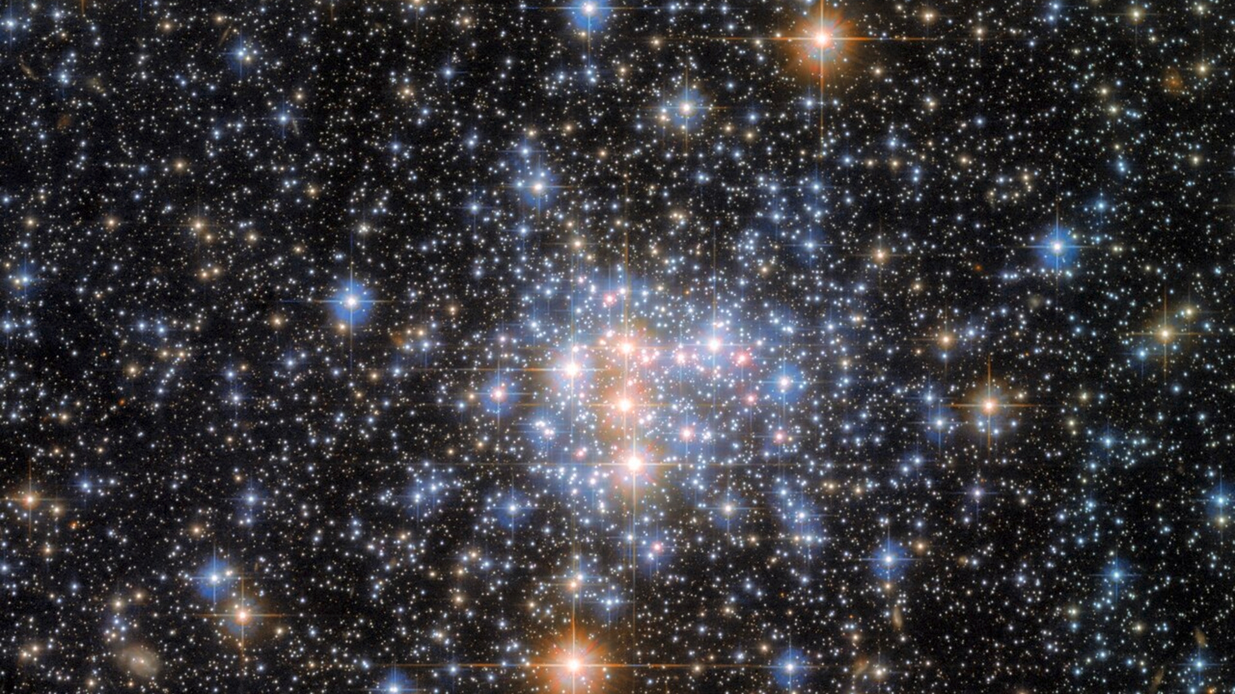 A Hubble photograph showing thousands of stars shining in the SMC