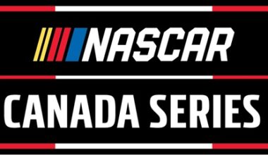NASCAR Canada Series logo on a black background with a red border and white text.