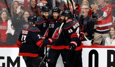 Hurricanes' Jordan Staal ties record for longest goal streak in Stanley Cup Final