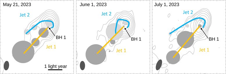 Central Region of the Galaxy Mrk 501 at a Frequency of 43 Gigahertz on Three Different Days