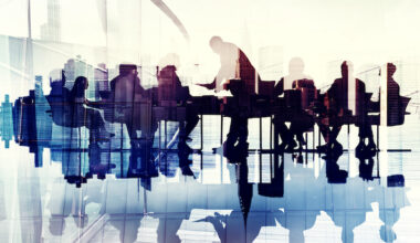 Crowded boardroom