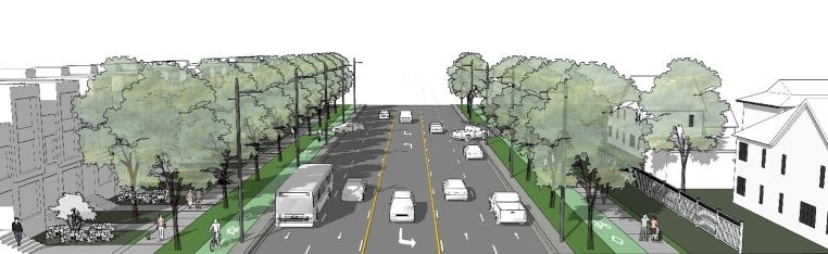 Shown is a conceptual rendering of completed Ninth Line improvements. 