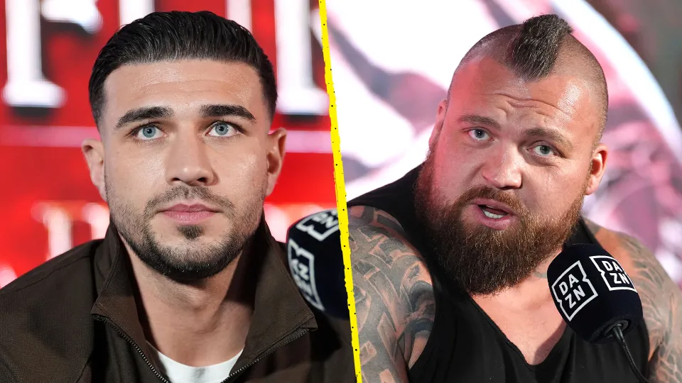 Tommy Fury [left] with Eddie Hall [right]