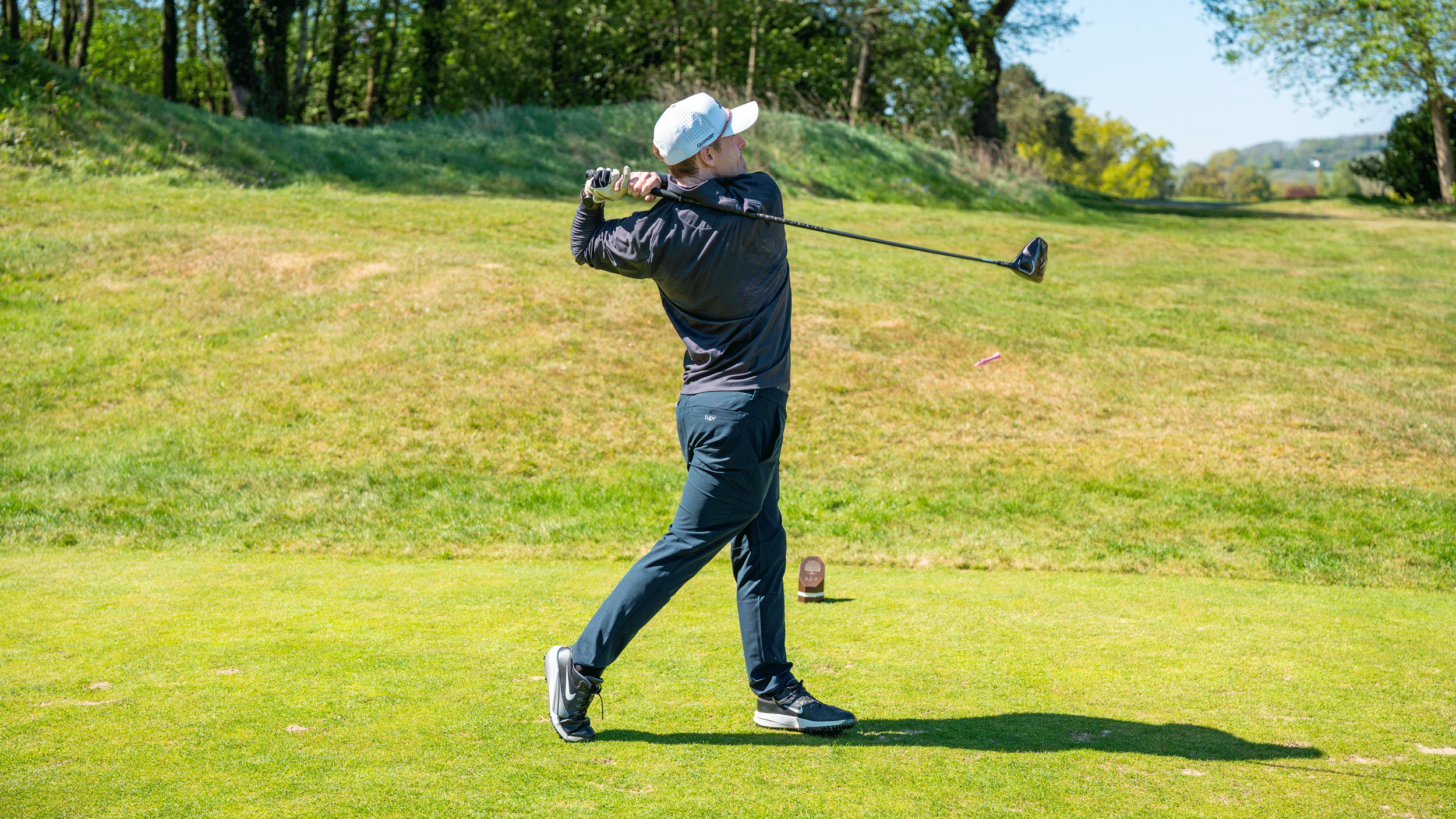 Jonny Leighfield fires a rocket to the moon during Golf Monthly's Spring/Summer Test Day at Tandridge Golf Club in 2026