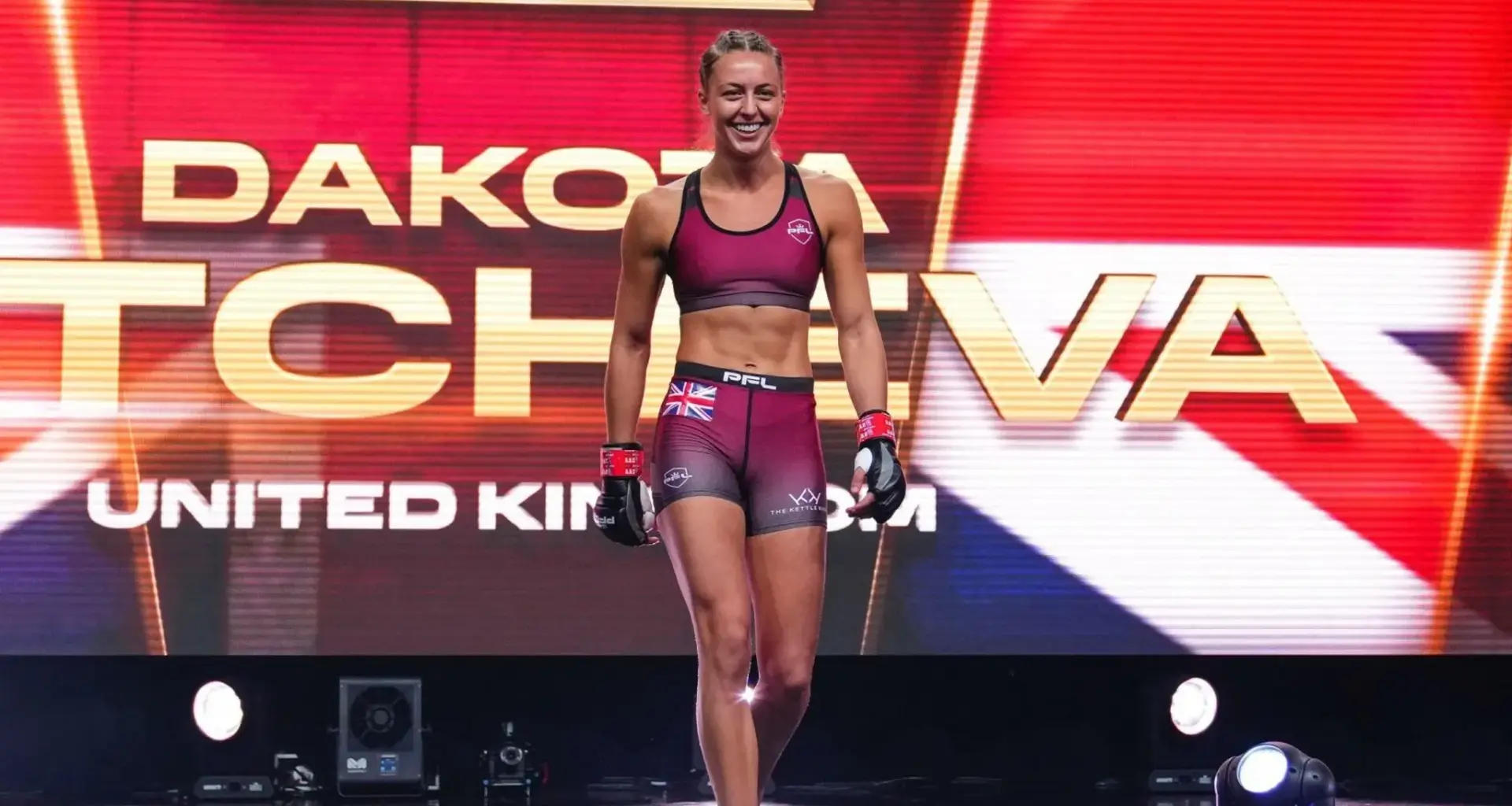 Phetjeeja Lukjaoporongtom celebrates with the ONE Championship belt