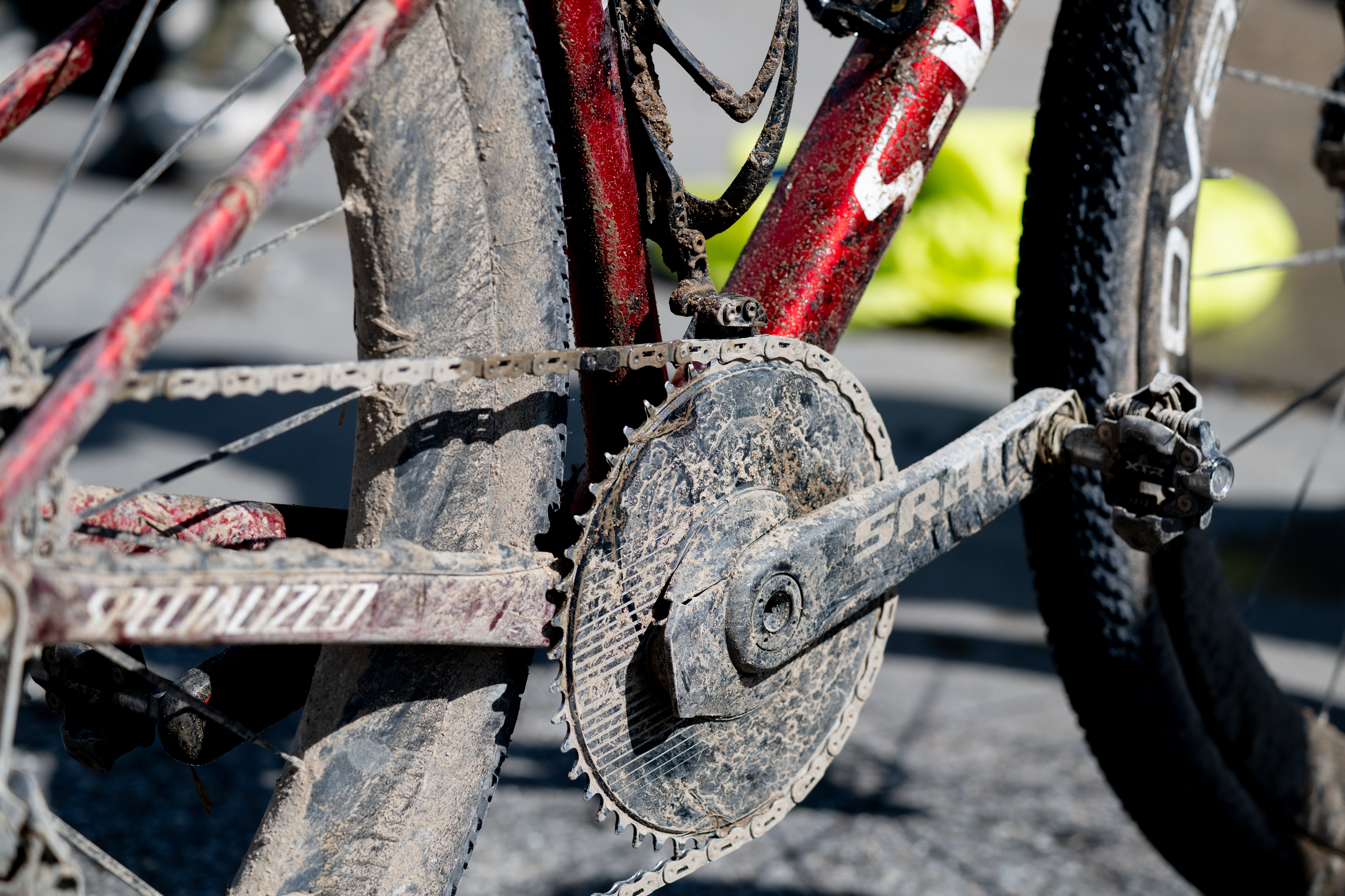 Photos of the bikes from the finish line of Unbound Gravel 2026
