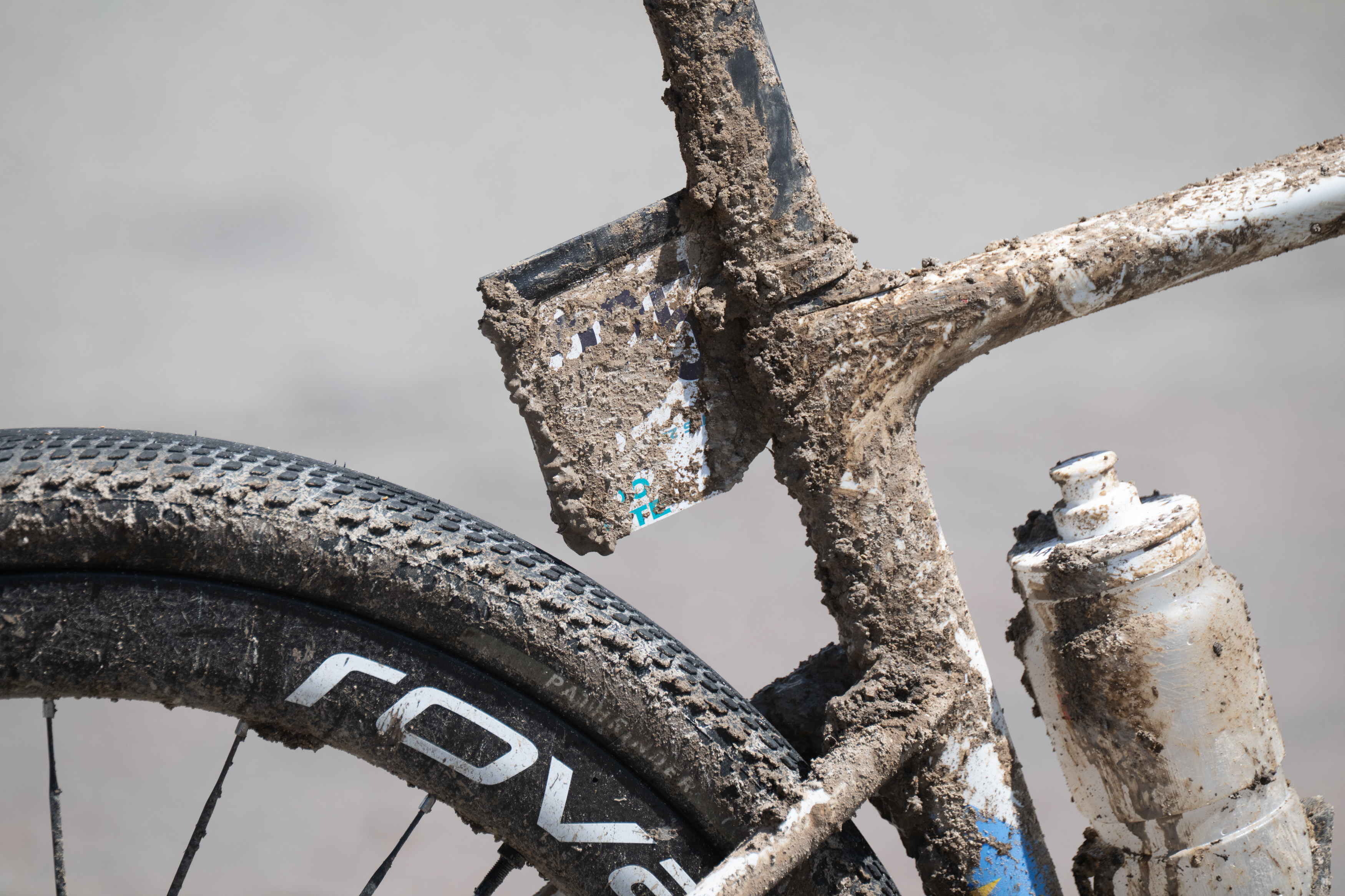 Photos of the bikes from the finish line of Unbound Gravel 2026