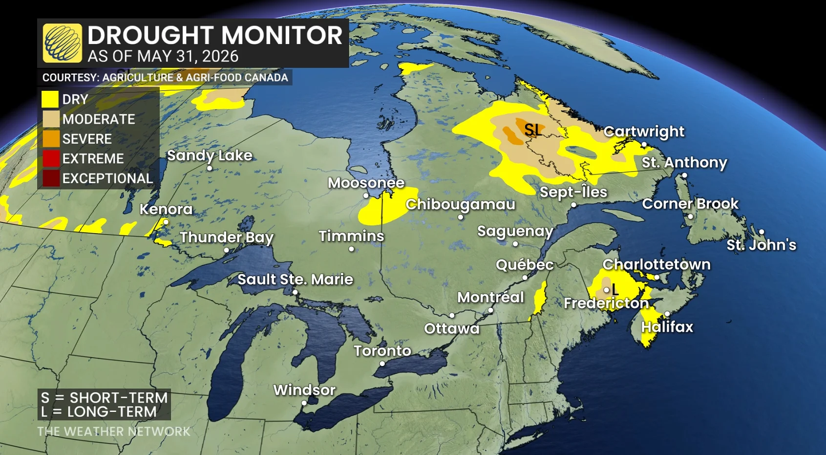 Eastern Canada Drought Monitor May 31 2026