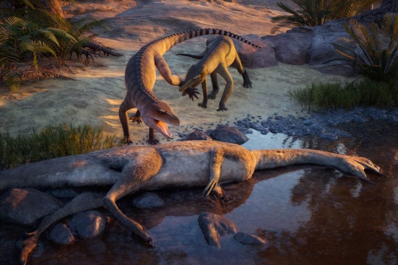 Eosphorosuchus Lacrimos Is Disturbed by Hesperosuchus Agilis