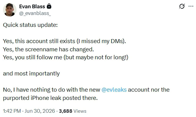 Evan Blass denies associated with evleaks account Evan Blass denies associated with evleaks account