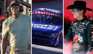 Michael Jordan (left), Rajah Caruth (center), and Carson Hocevar (right) are three names bringing new fans to NASCAR.