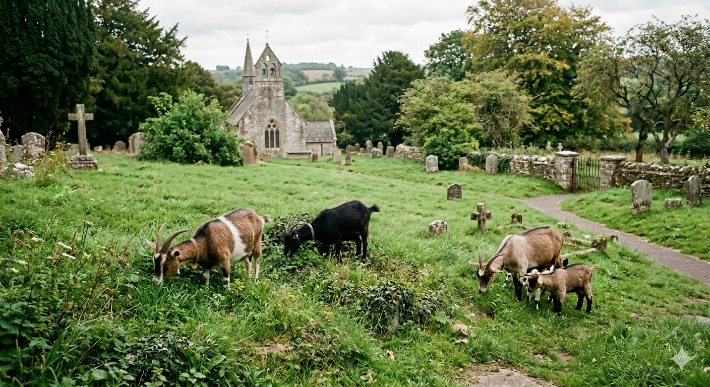 Goats unleashed at Brampton cemetery to sustainably manage grounds
