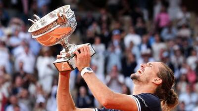 Germany's Alexander Zverev after winning the men's final of the French Open tennis tournament on Court Philippe-Chatrier at the Roland-Garros Complex. (AFP)