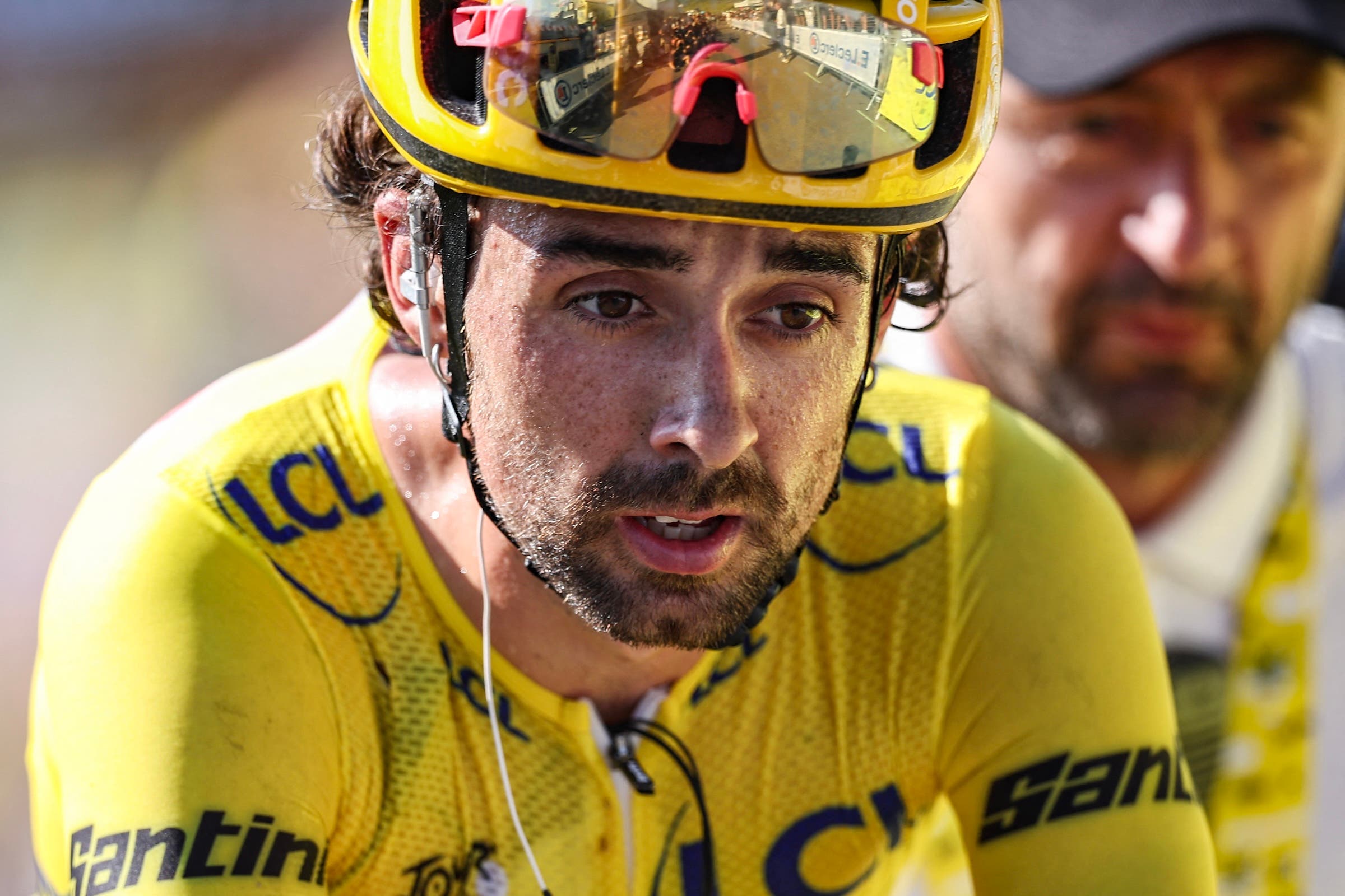 Ben Healy wore yellow in the 2025 Tour de France (Photo: Anne-Christine Poujoulat / AFP)