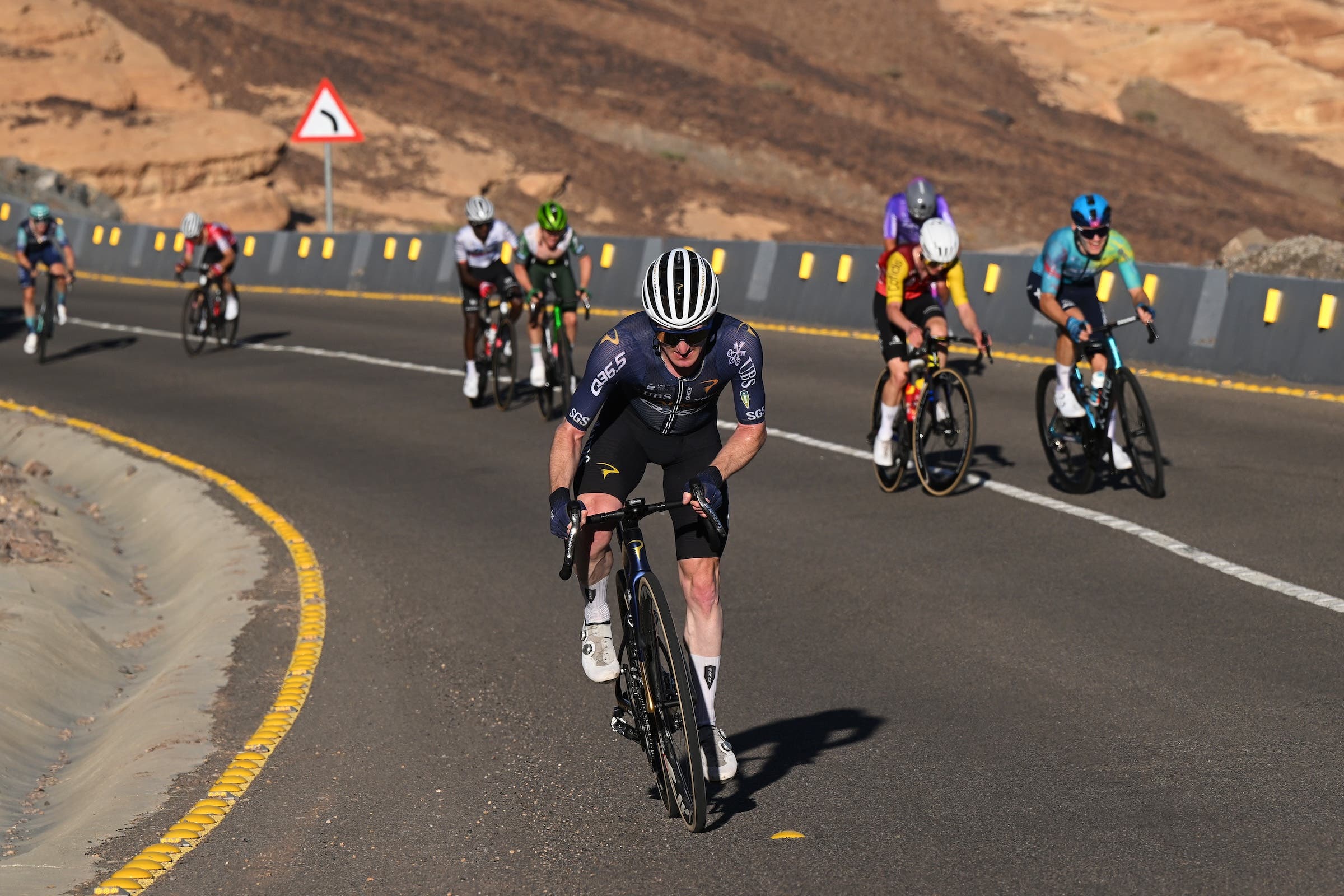 Eddie Dunbar in action during stage 5 of this year's AlUla Tour (Photo: Dario Belingheri/Getty Images)