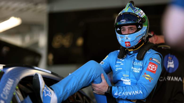 Jimmie Johnson prepares to enter his No. 84 Legacy Motor Club Toyota during Daytona 500 practice at Daytona International Speedway.