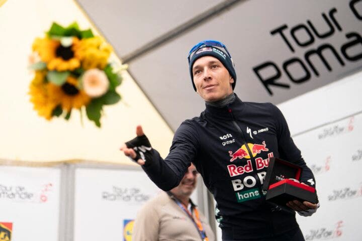 German Florian Lipowitz was second to Tadej Pogačar at the Tour of Romandie (Photo by Til Buergy / AFP)