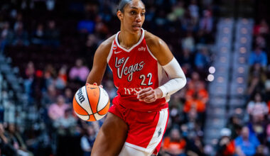 UNCASVILLE, CONNECTICUT - MAY 15: A'ja Wilson #22 of the Las Vegas Aces plays against the Connecticut Sun during the second half of a WNBA basketball game at Mohegan Sun Arena on May 15, 2026 in Uncasville, Connecticut. NOTE TO USER: User expressly acknowledges and agrees that, by downloading and or using this Photograph, user is consenting to the terms and conditions of the Getty Images License Agreement. (Photo by Joe Buglewicz/Getty Images)