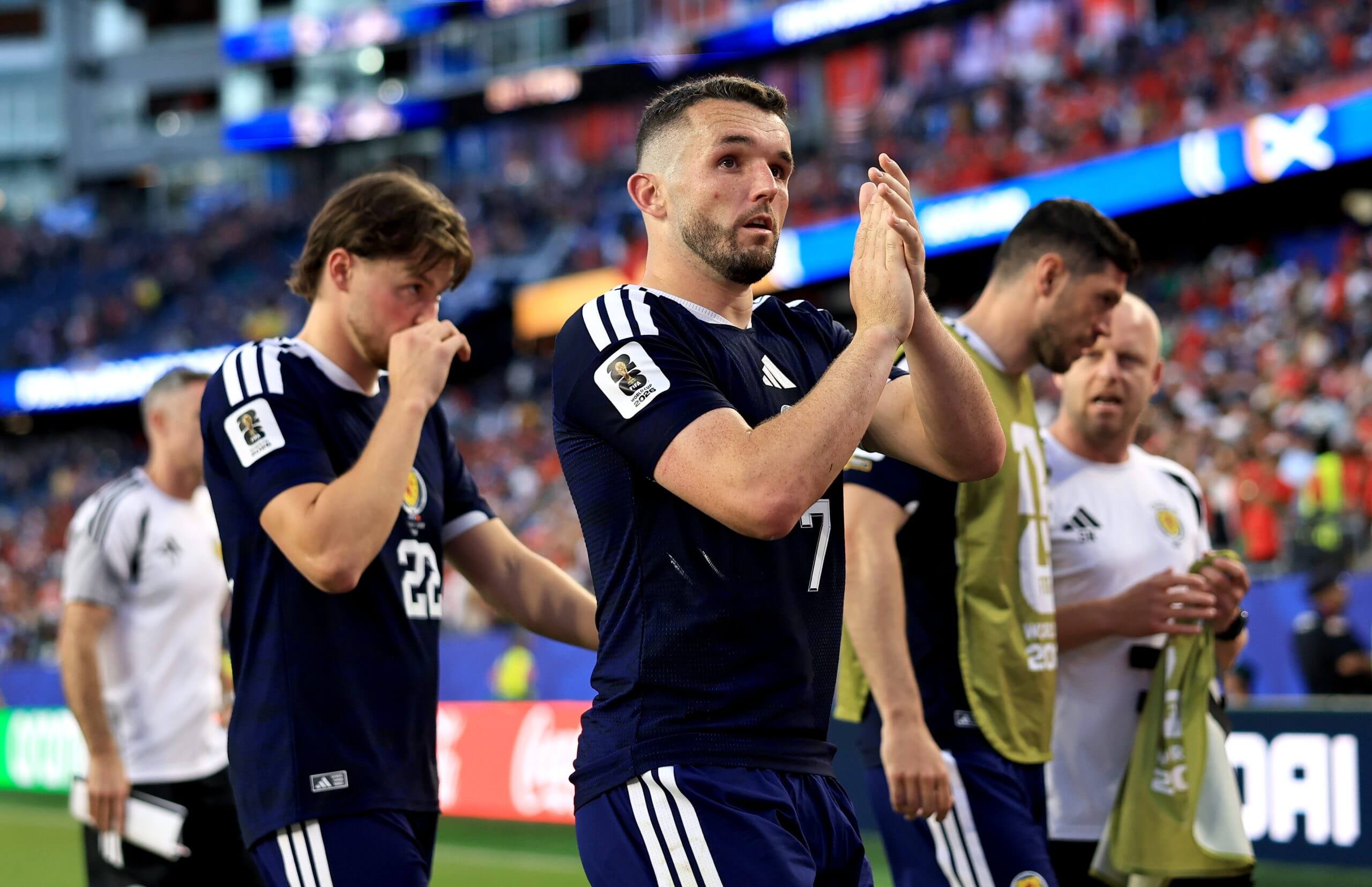 Scotland's John McGinn applauds the fans after his team's 1-0 loss to Morocco at Boston Stadium (Buda Mendes / Getty Images)
