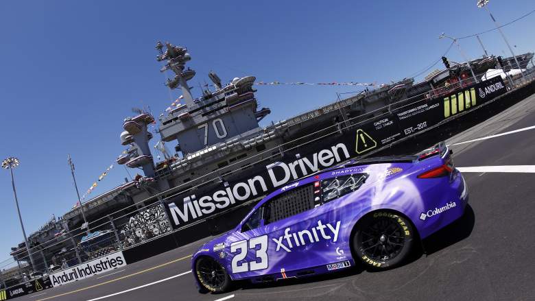 Bubba Wallace drives the No. 23 Toyota at NASCAR's San Diego street race at Naval Base Coronado.