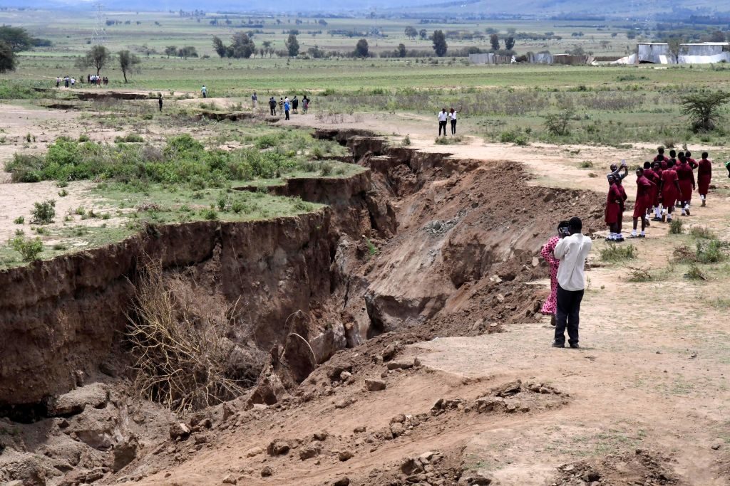 Rift in ground