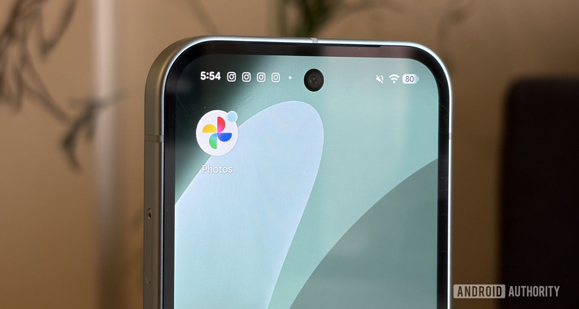 Google Photos app icon on the Pixel 10a