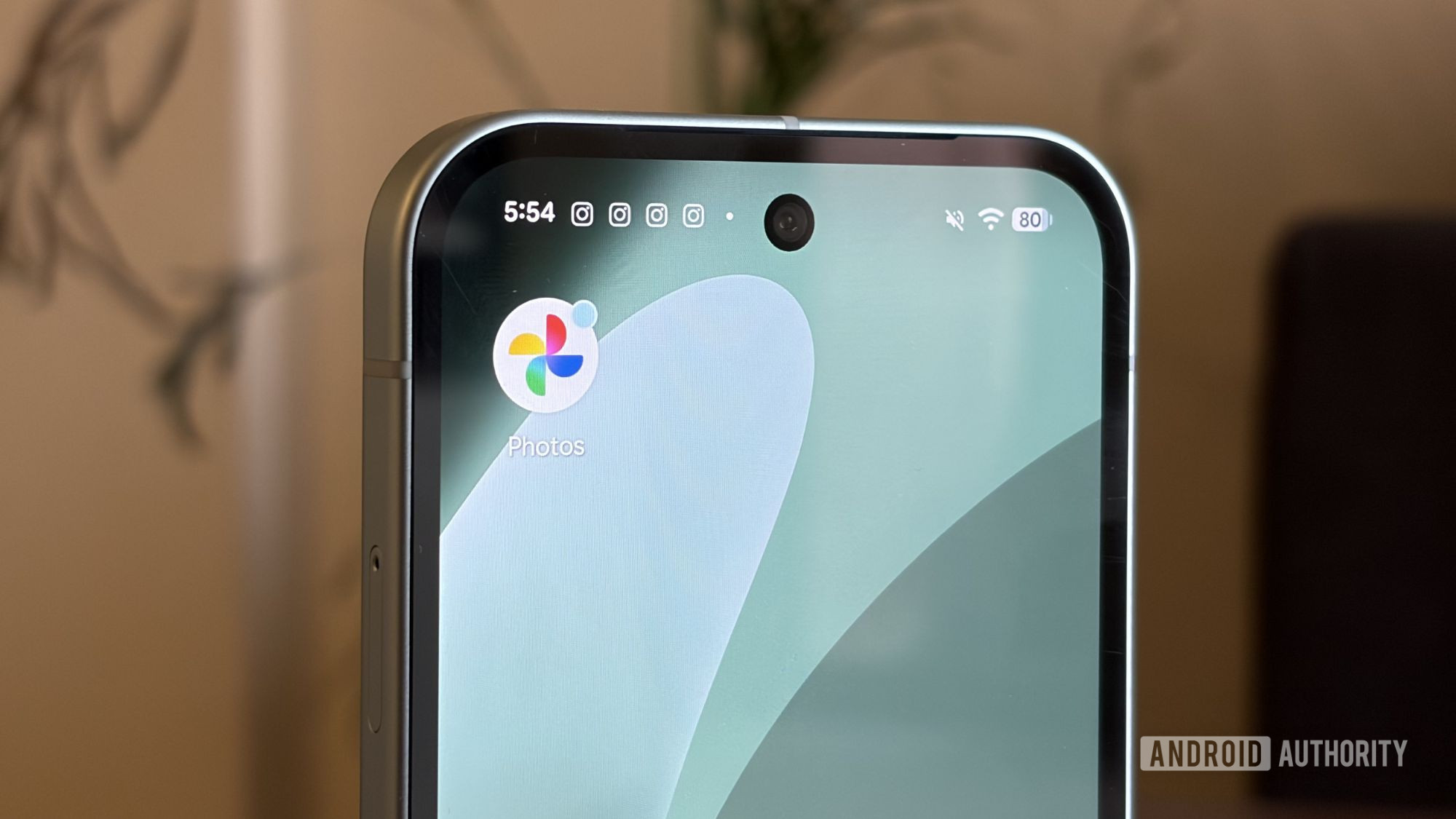 Google Photos app icon on the Pixel 10a