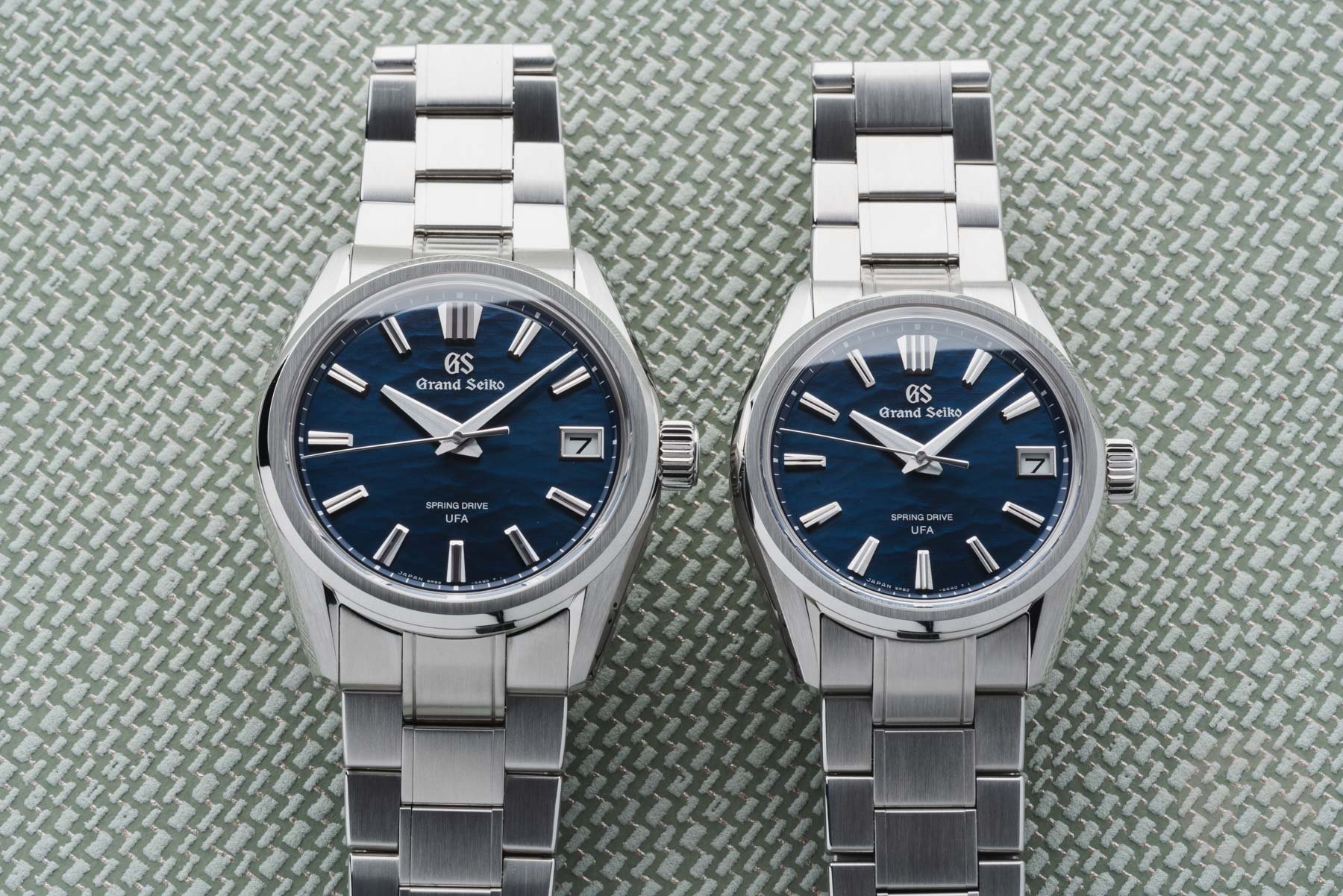 Grand Seiko Evolution 9 Spring Drive U.F.A. SLGB013 and SLBG015 side by side