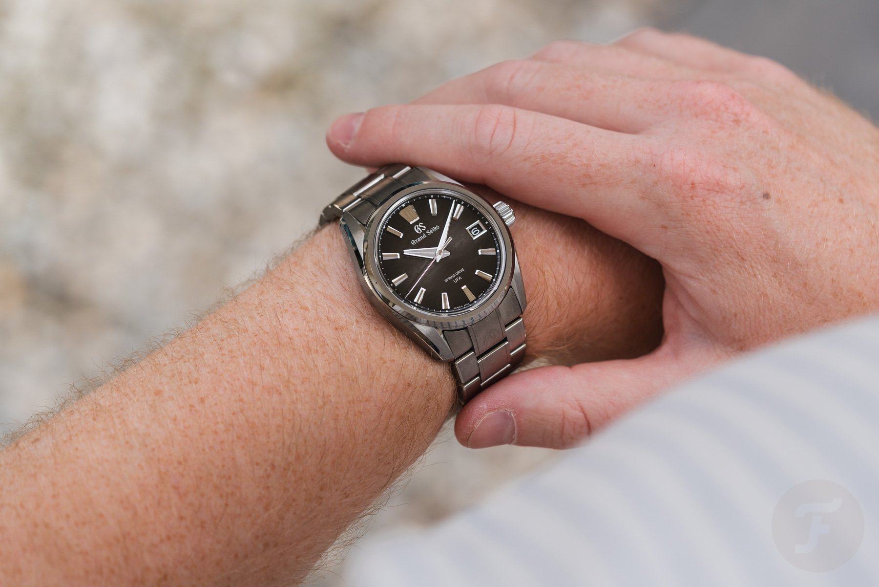 Grand Seiko Evolution 9 Spring Drive U.F.A. SLGB007 on wrist