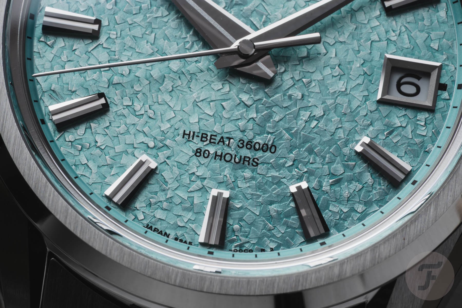 Grand Seiko Evolution 9 Hi-Beat SLGH035 dial macro, bottom