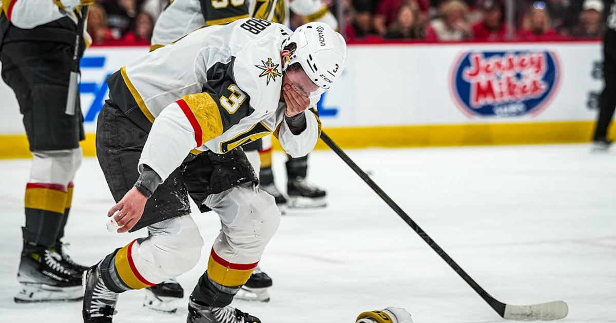 Vegas Golden Knights D Brayden McNabb taken to hospital after getting struck in face by puck