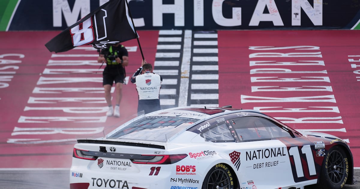 Denny Hamlin dedicates NASCAR win at Michigan to Kyle Busch