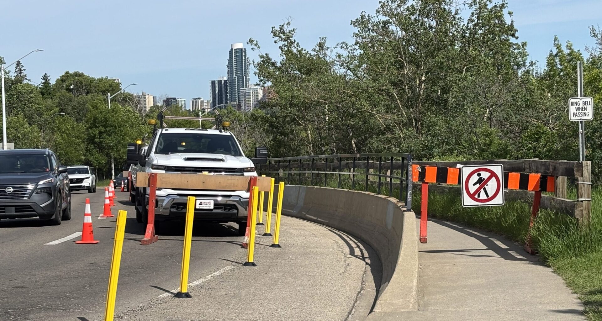 East sidewalk on High Level Bridge closed