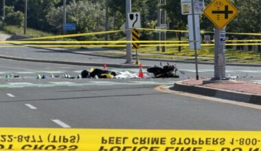 Photo shows the scene of a fatal motorcycle collision in Brampton on Sat. June 27, 2026. (CityNews/Ricardo Alfonso)